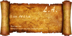 Lux Anita névjegykártya